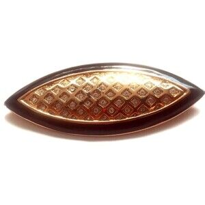 Vintage Gold-Tone Monet Black Enamel Clear Rhinestone Basket-Weave Brooch Pin